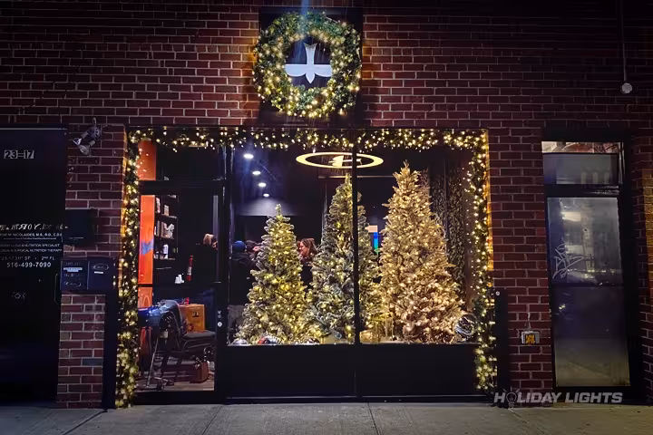 Professional commercial christmas light installation in Manchester, New Hampshire — Custom Church Display