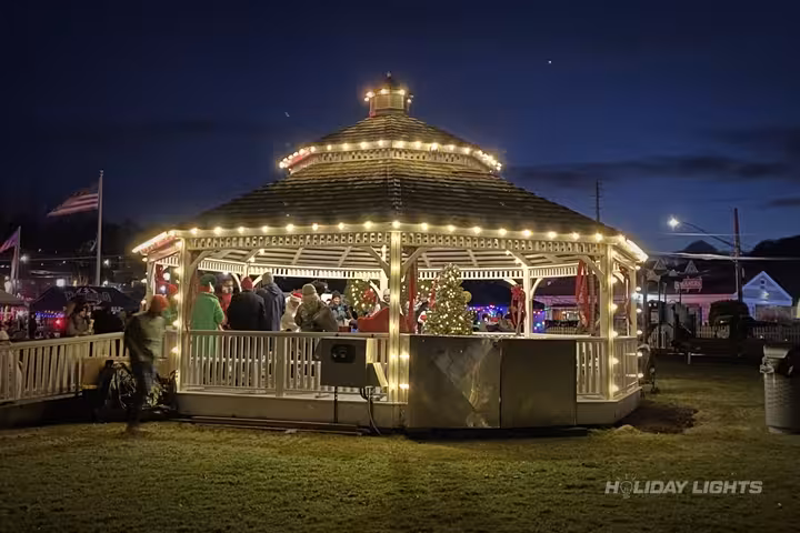 Town Square Gazebo C9 Decoration - Municipal Christmas lights installation in Connecticut